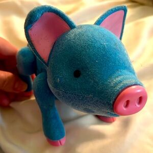 Toy Teck Teacup Piggies DENIM Talking Blue Pig battery operated push his nose